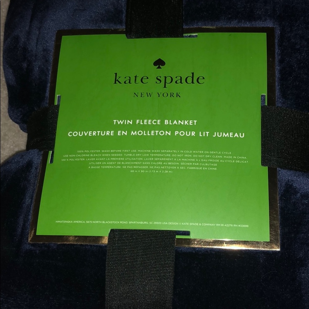Kate Spade twin XL navy blanket